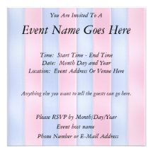 Pink and Blue Stripes Personalised Invites