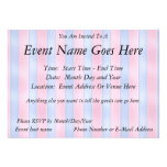 Pink and Blue Stripes Personalized Invite