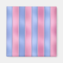 Pink and Blue Stripes Refrigerator Magnet