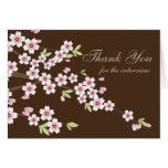 Pink and Brown Cherry Blossom, Thank you Interview cards