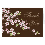Pink and Brown Cherry Blossom, Thank you Note Cards