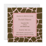 Pink and Brown Gariffe Baby Shower Invitation invitations