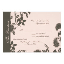 Pink and Brown Paisley and Floral Invitations