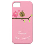 Pink and Brown Polka Dot Love Birds Future Mrs. iPhone 5 Cover