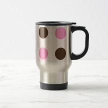 Pink and Brown Polka Dots Coffee Mug
