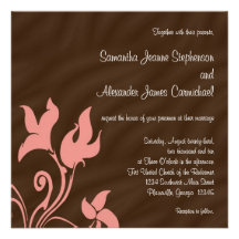 Pink and Brown Swirl Personalized Announcement