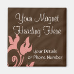 Pink and Brown Swirl Refrigerator Magnet