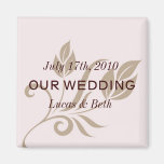 Pink and Brown Wedding Magnet