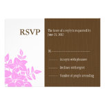 Pink and Brown Wedding RSVP Response Card invitations