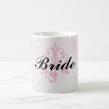 Pink and dark pink boho chic damask mug