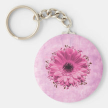 Pink And Flower keychain