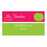 Pink and Green Apple Teacher Busness Cards Business Card Templates