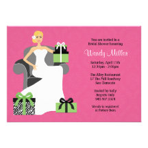 Pink and Green Bridal Shower Invitation