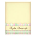 Pink and Green Candy Striped Note Card Custom Invite