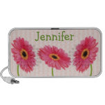 Pink and Green Gerbera Daisy Doodle Speakers