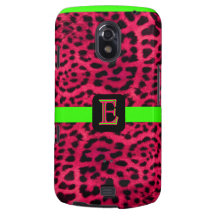 Pink and Green Leopard Monogram Samsung Galaxy Nexus Case