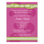 Pink and Green Polka Dots Baby Shower Invitation