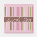Pink and Green Save The Date Card Magnet