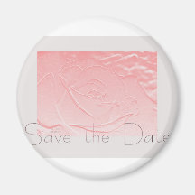 Pink and Grey Rose Save the Date Refrigerator Magnets