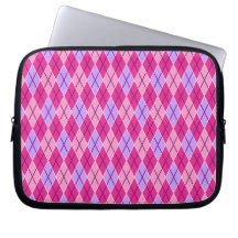Pink and Lavender Argyle Patterns Laptop Computer Sleeve