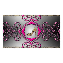 Pink and Leopard Print Fancy  Business Card