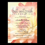 Pink and Orange Bat Mitzvah Invitation invitations