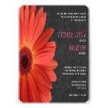 Pink and Orange Gerber Daisy Wedding Custom Invite