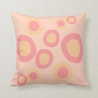 pink and peach bubble modern pillow