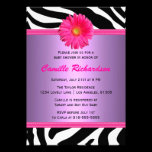 Pink and Purple Daisy Baby Shower Invitation invitations