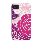 Pink and Purple Mod Floral iPhone 4 Covers