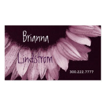 Pink and Purple Plum Sunflower Business Card Templates