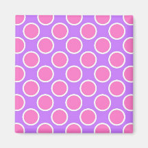 Pink and Purple Polka Dots Fridge Magnets