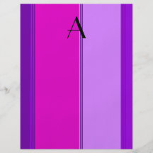 Pink and purple stripes monogram flyer design