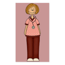 Pink and Red Nurse Business Card