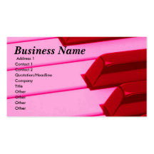 Pink and Red Piano Keys Keyboard Business Card
