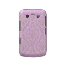 Pink and Tan Damask Blackberry Case