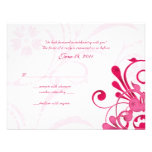 Pink and White Abstract Floral Response Card Personalised Announcement