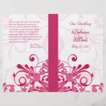 Pink and White Abstract Floral Wedding Program Personalised Flyer