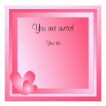 Pink and white cute hearts and dots personalised invite