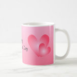 Pink and white cute hearts mug