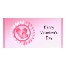Pink and white cute hearts personalized photo card