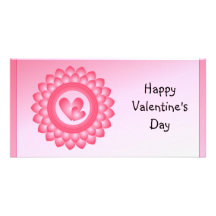 Pink and white cute hearts photo cards