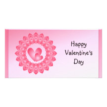 Pink and white cute hearts photo greeting card