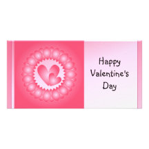 Pink and white cute hearts picture card