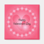 Pink and white cute hearts refrigerator magnet