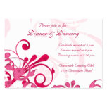 Pink and White Floral Wedding Reception Card Business Card Templates