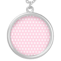 Pink and White Polka Dot Pattern. Spotty. Necklaces