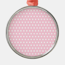 Pink and White Polka Dot Pattern. Spotty. Christmas Ornaments