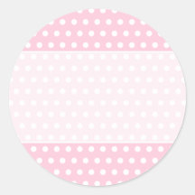 Pink and White Polka Dot Pattern. Spotty. Round Sticker