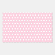 Pink and White Polka Dot Pattern. Spotty. Rectangular Stickers